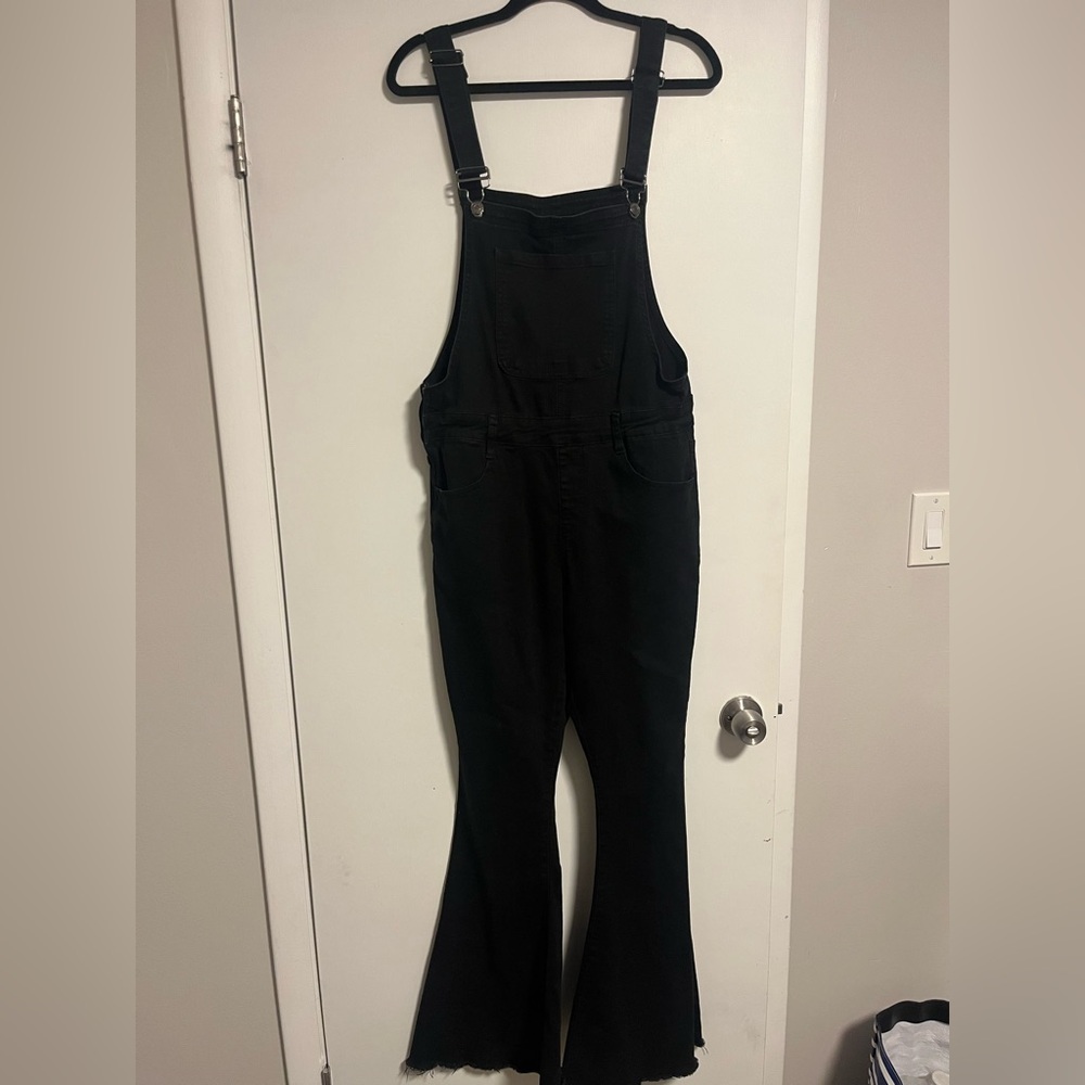 Women's Black Denim Overalls